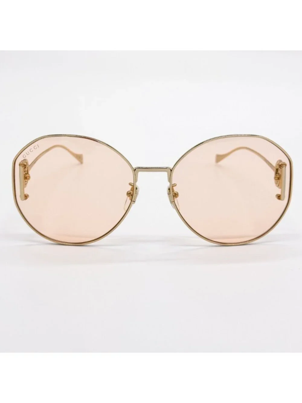 New Gucci Gold Cream Round Women Sunglasses GG1206SA 004
